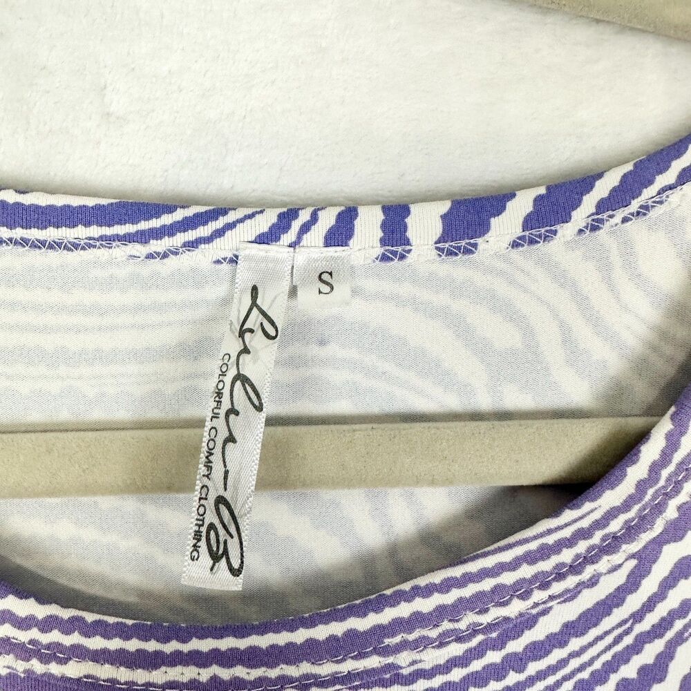 Lulu B Travel Dress Size Small 3/4 Sleeve Purple White UPF 50 Vacation Beach - Picture 3 of 4